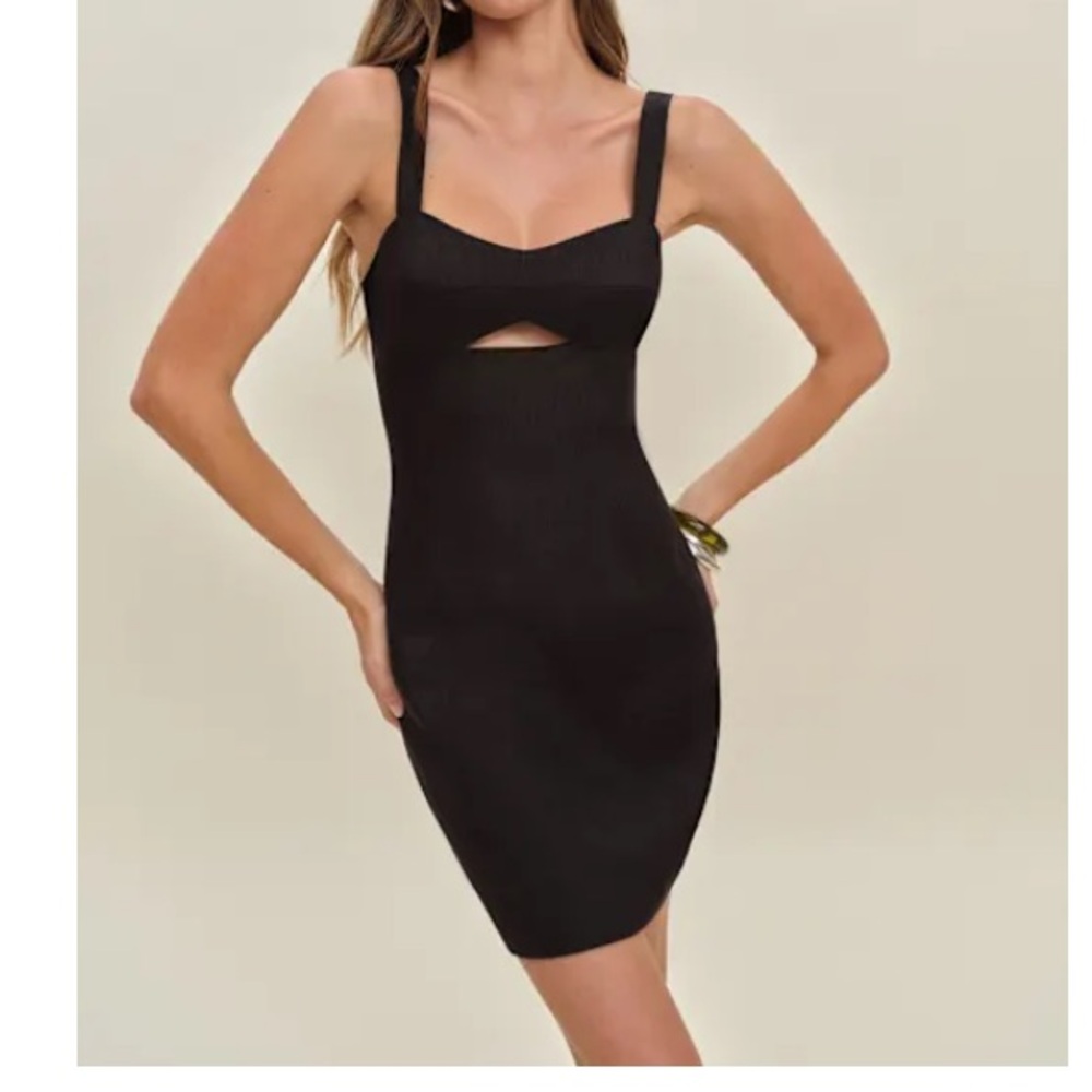 Reformation Belma Linen Dress Black - Size 6